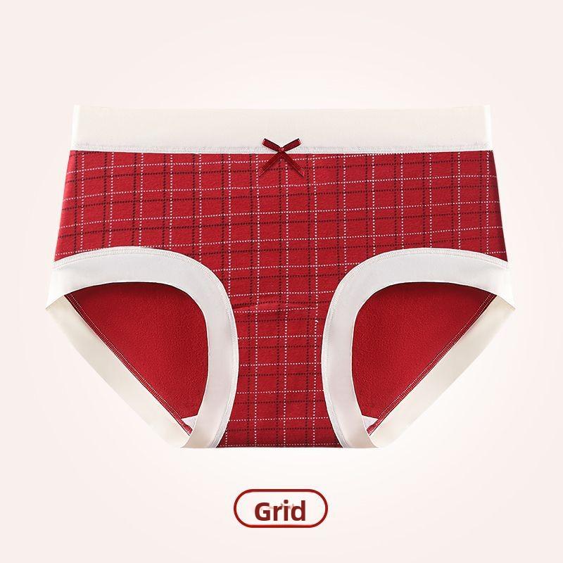 Lady Spring and Autumn Festival Wedding Year Bright Red Sweet Lovely Cotton Extended Briefs