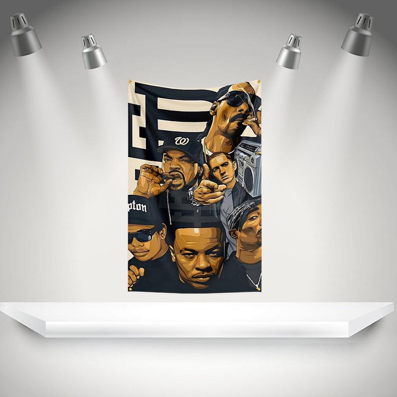 I-Ice Cubes Flag Rock Music Band Banner HD Printing Tapestry Exhibition, Music Band Fans, Garage Decor