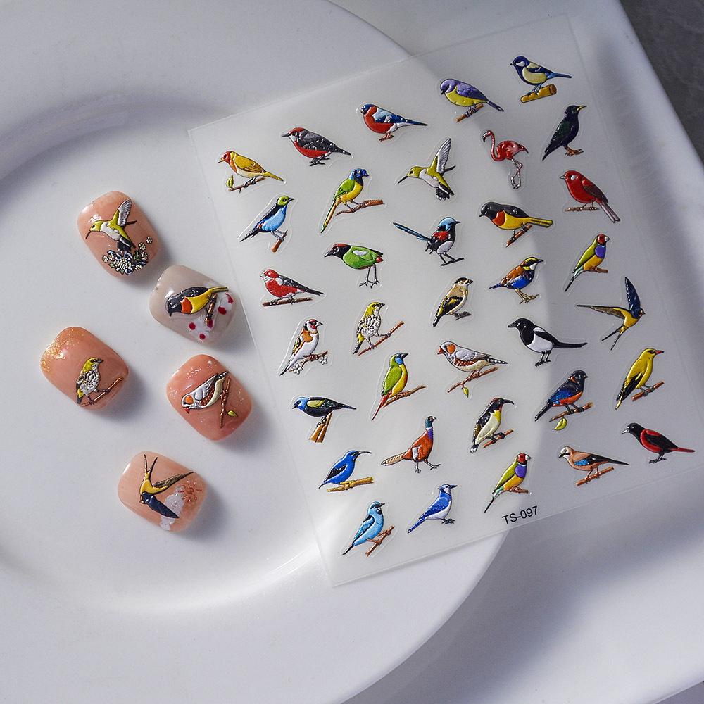 5D Embossed Dragonfly & Butterfly Nail Art Stickers with Insects & Ladybugs