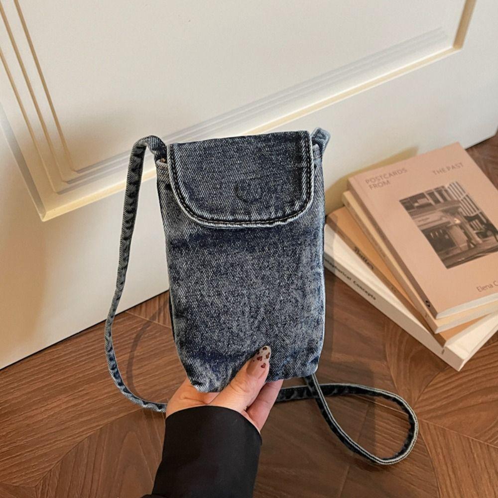 Street Style Denim Crossbody Tasche Y2K Handy-Portemonnaie Modische Canvas Tasche Damen & Herren