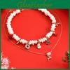 Christmas Necklace For Women With Snowflake And Santa Claus Charms In Zinc Alloy Jewelry Accessory For Holiday Festivities