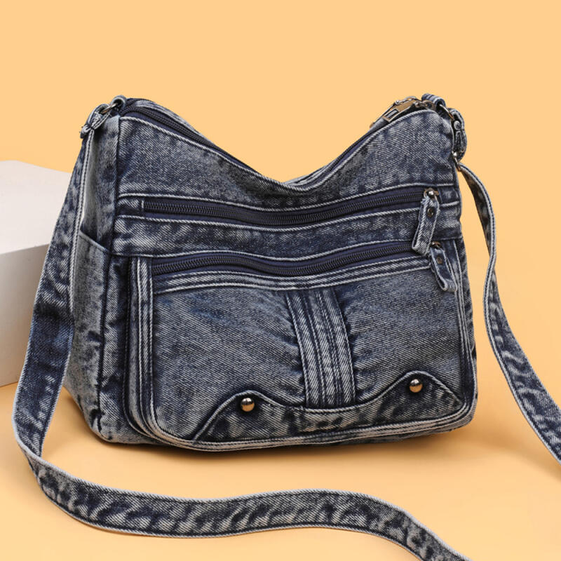 Denim Bag Women's Large Capacity Shoulder Bag Middle-aged And Elderly Mother Bag