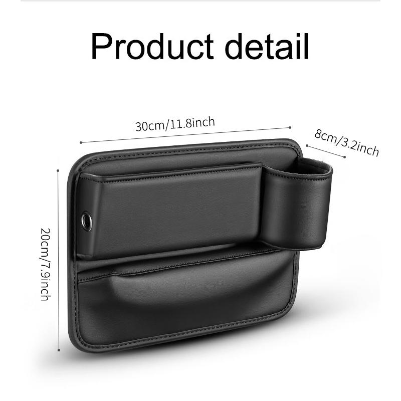 Pu Leather Car Seat Gap Organizer Console Side Storage Box with Cup Holder Car Interior Accessories Pu Leather Car Seat Gap Orga