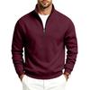 Men's Fleece Half Zip Sweatshirt Stand Collar Relaxed Fit Outdoor Casual Pullover