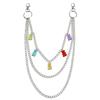 Star Tassel Metal Pants Waist Chain Clothing Decor Pendant Hip-hop Pants Jeans Belt Chain Keychain Jewelry Gift