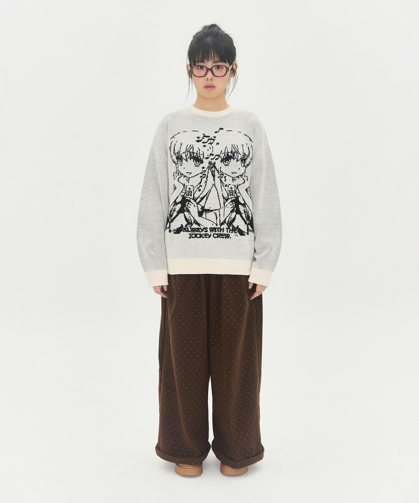 VIDEO JOCKEY Dokidoki Knit Sweater [Ivory]