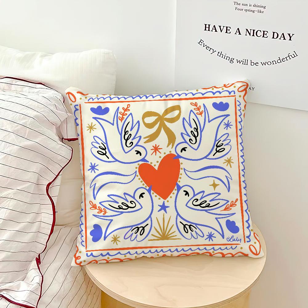 

Cute Cartoon Flowers Fashion Art cozy soft Pillow Case for Sofa Living Room Home office Decor Protective Covers 30x30CM(12x12in)