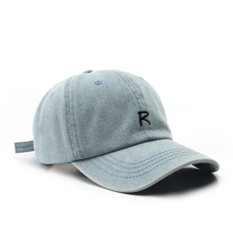 Embroidered logo Cowboy Unstructured Hat Embroidered Lettering Baseball Cap Blue Cowboy Dad Hat Adult Size светло-синий
