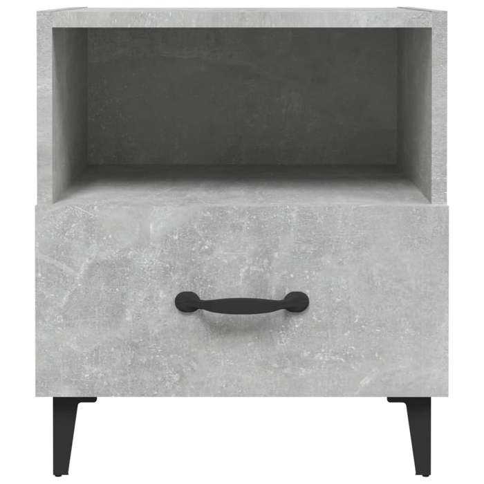 Table de chevet - Maison Exclusive - Gris béton - Bois d'ingénierie - 1 tiroir &amp; 1 étagère