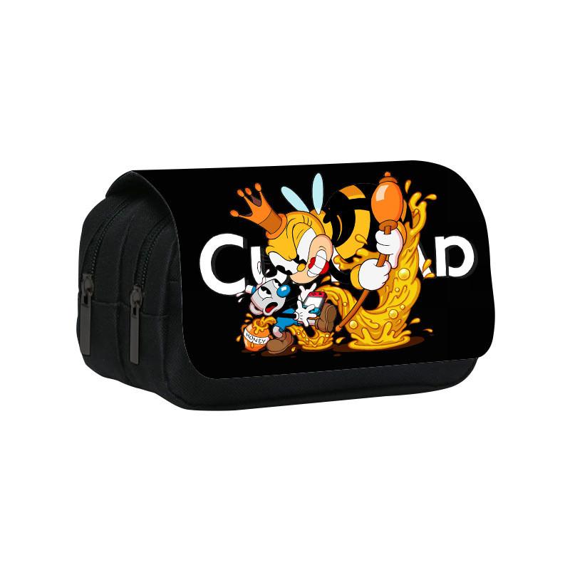 Cuphead Themed Travel Pencil Bag With Durable Polyester Material For Teens And Kids
