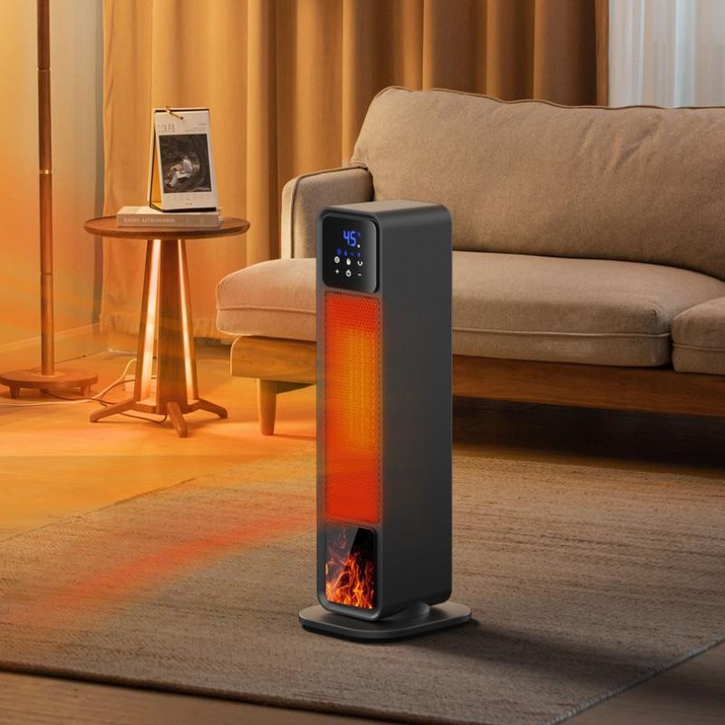 2200W High Power Warm Air Fan 15-45℃ Intelligent Adjustment Household Vertical Electric Heater Winter Fast Heating Hot Air Heater
