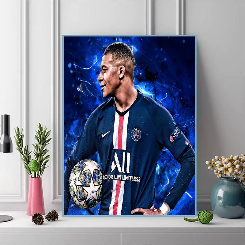 Mbappé Pattern 3pcs 100% Round Full Drill 5D DIY Diamond Painting Embroidery Cross Stitch Rhinestone Décor