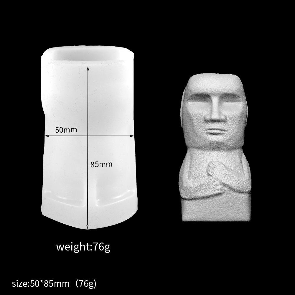 Stone Man Candle Mold DIY Plaster Ornament Cake Mold Rock Figure Resin Silicone Mold Candle Making Kit Silicon Molds