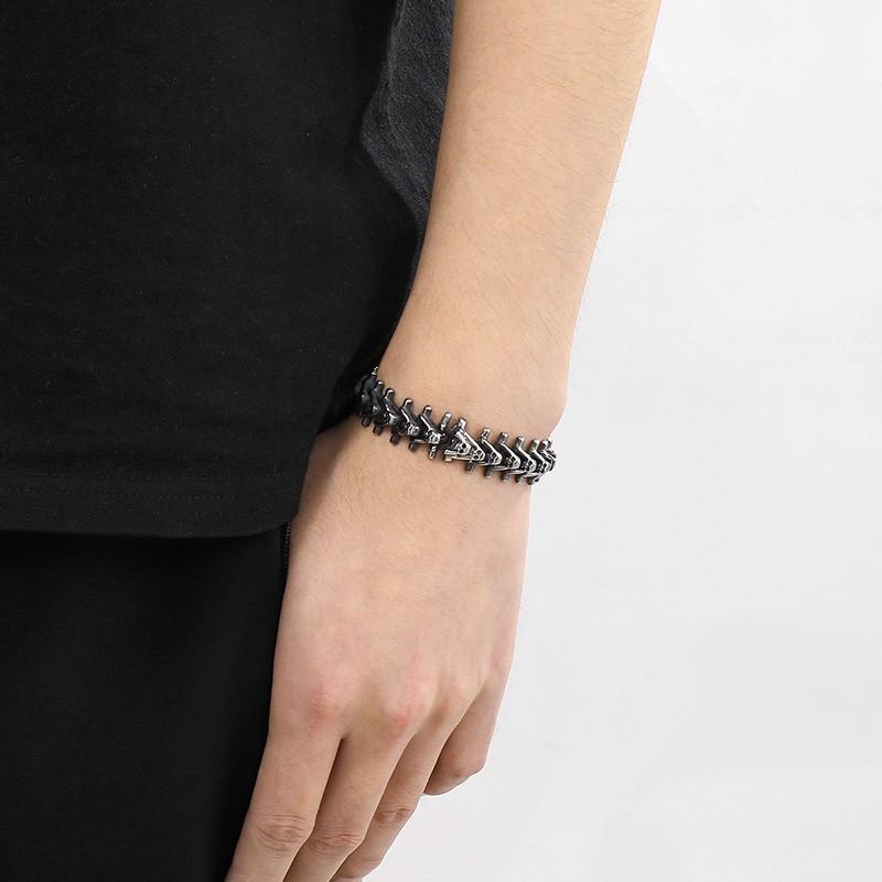 Creative Stainless Steel Skull Men's Bracelet 21cm Punk Gothic Solid Centipede Chain Jewelry Vintage Friendship Gift