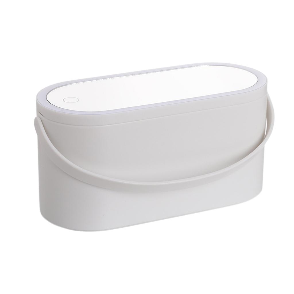 Portable Makeup Box with Light Up Mirror Cosmetic Storage Box Travel Makeup Case