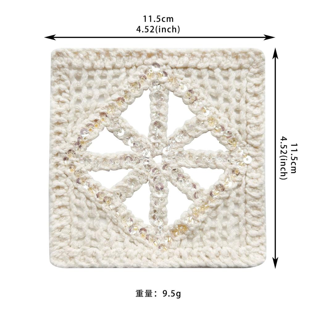 Apricot Hollow Cotton Thread Woven Sequins Decorative Clothing Top T-Shirt Shirt Diy Jewelry Decorative Cloth Sticker Accessories