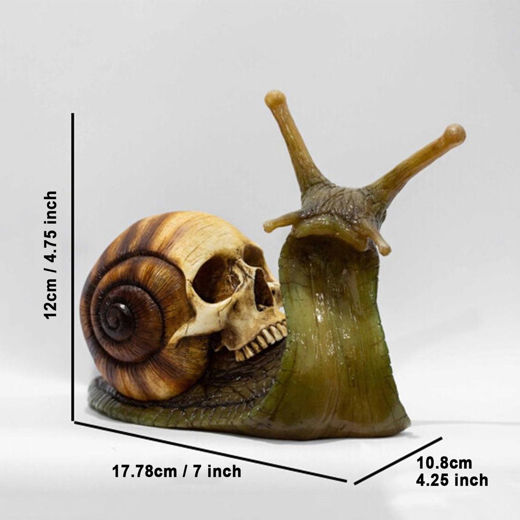 Halloween Snail Skull Sculpture Gothic Decoration Statue Patio Figurine Crafts Home Bionic Animal Garden Decoration Crafts