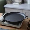 Barbecue Grill Accessory Portable Round with Two Handle Cookware Frying Pan for Kitchen Indoor
