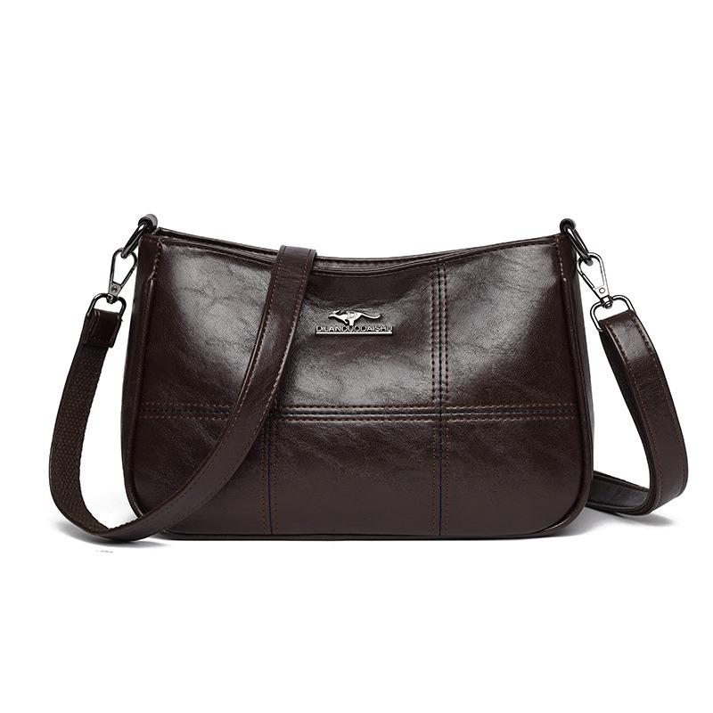 Fashion splicing embroidered thread messenger bag trendy simple shoulder bag retro casual versatile Chinese women's bag