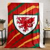 Welsh Red Dragon Emblem printed Flannel blanket for bedroom, living room, sofa, and nap