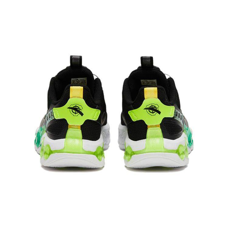 Anta Kids Energy Ring 8.0 Comfortable Cushioning Non-Slip Shock Absorption Durable Low-Top Running Shoes Kids Running Shoes Black Green 312325580-4