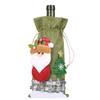 Christmas Decoration Linen Snow Cartoon Drawstring Bottle Cover