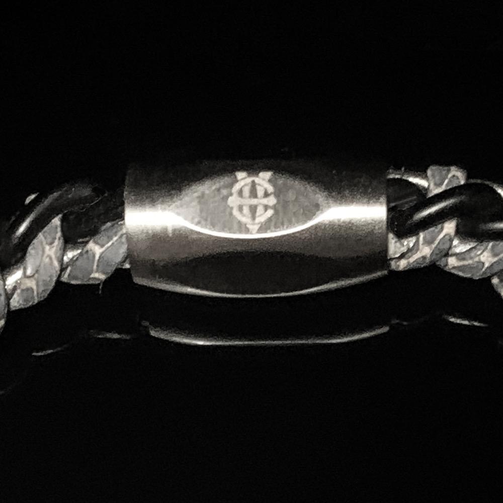 Eightvolume Ev Leather Chain Bracelet 002 (Snakeskin & Black)