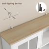 Freestanding Kitchen Cupboard, Storage Cabinet with Doors and Adjustable Shelves, Counter Top, Grid Glass Doors, 80L x 37W x 183H cm - White