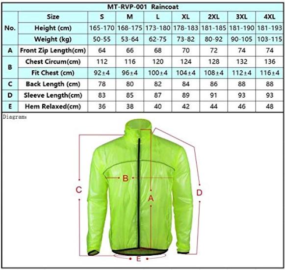 Morethan Cycle Rain Jacket Road Bike Rain Gear Lightweight Waterproof Long Sleeve (Green/M/Men's/Women's) (Quick Dry/Reflective/Pockets) RVP-001