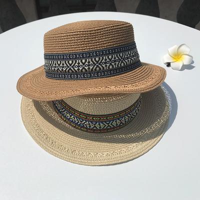 Straw Hat Female Sun Hat Bohemian Top Hat Beach Beach Versatile Sunscreen Vacation Shade Cool Hat Couple Summer