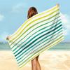 Ultra Soft Quick Dry Large Striped Beach Towel, Thick Microfiber for Yoga Swimming Running