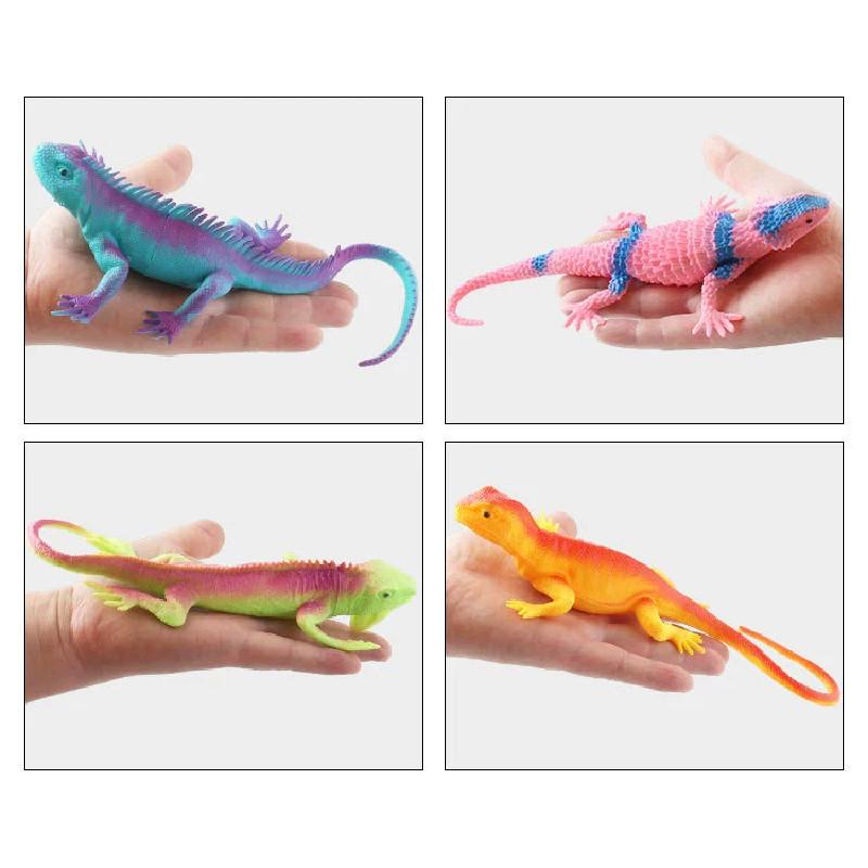 Forest Chameleon Lizards Plastic Toy Model For Kids Reptile Fans Gift Decoration