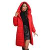 Giacca invernale da donna con cappuccio, cappotto imbottito e spesso, vita sottile, cerniera