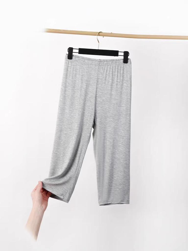 Plus Size High Waist Modal Leggings - Women's Seven-Point Summer Shorts, Thin Anti-Exposure Style