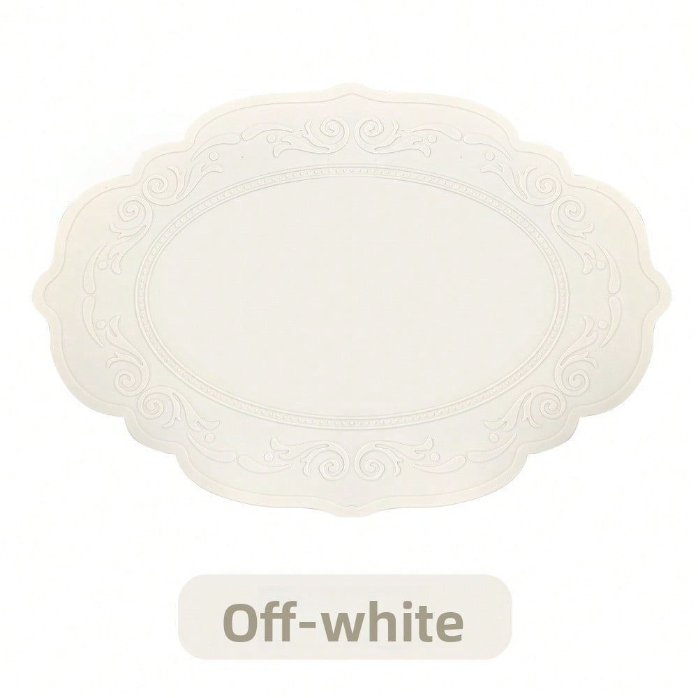 Silicone placemat European retro dining table non-slip mat household drain coaster thermal insulation mat