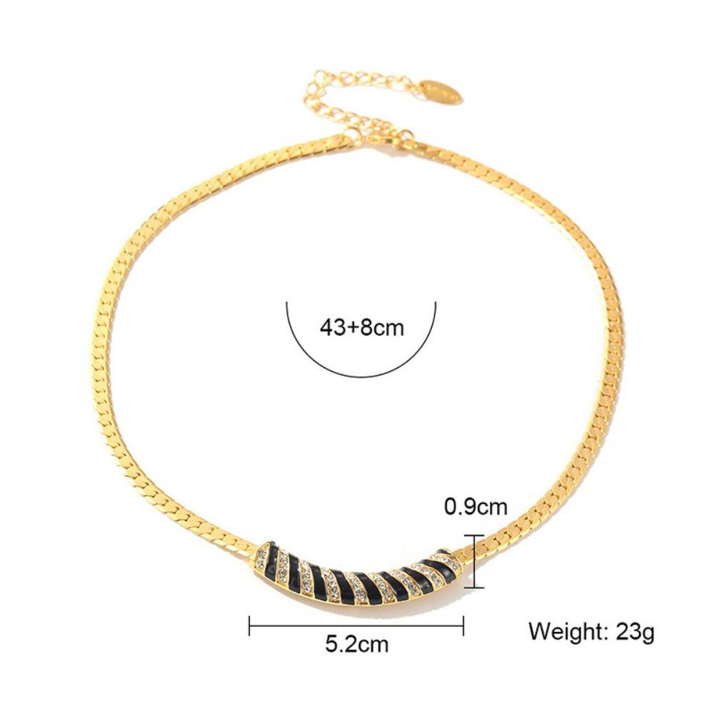 Choker Chain Embedded Stripe Necklace Geometric Style Vintage Necklace Women Girls