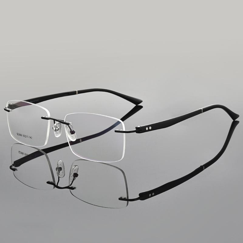 Ultralight Titanium Alloy Screwless Rimless Men Glasses Frame Eyewear Square Eyeglasses Myopia Prescription Spectacles Frameless