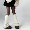 Women Flared Loose Foot Cover Winter Furry Solid Color Leg Warmers Streetwear