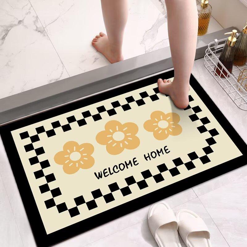 Toilet Diatom Mud Quick-drying Foot Mat Toilet Floor Mat Bathroom Non-slip and Strong Water Absorption Door Carpet Bathroom