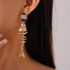 Gothic Fish Bone Earrings Exaggerate Geometric Drop Earrings Personality Earrings  Hollowen