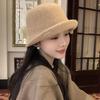 High-quality crimped wool top hat women's autumn and winter fashion daughter hat showing face little fisherman hat children's basin hat