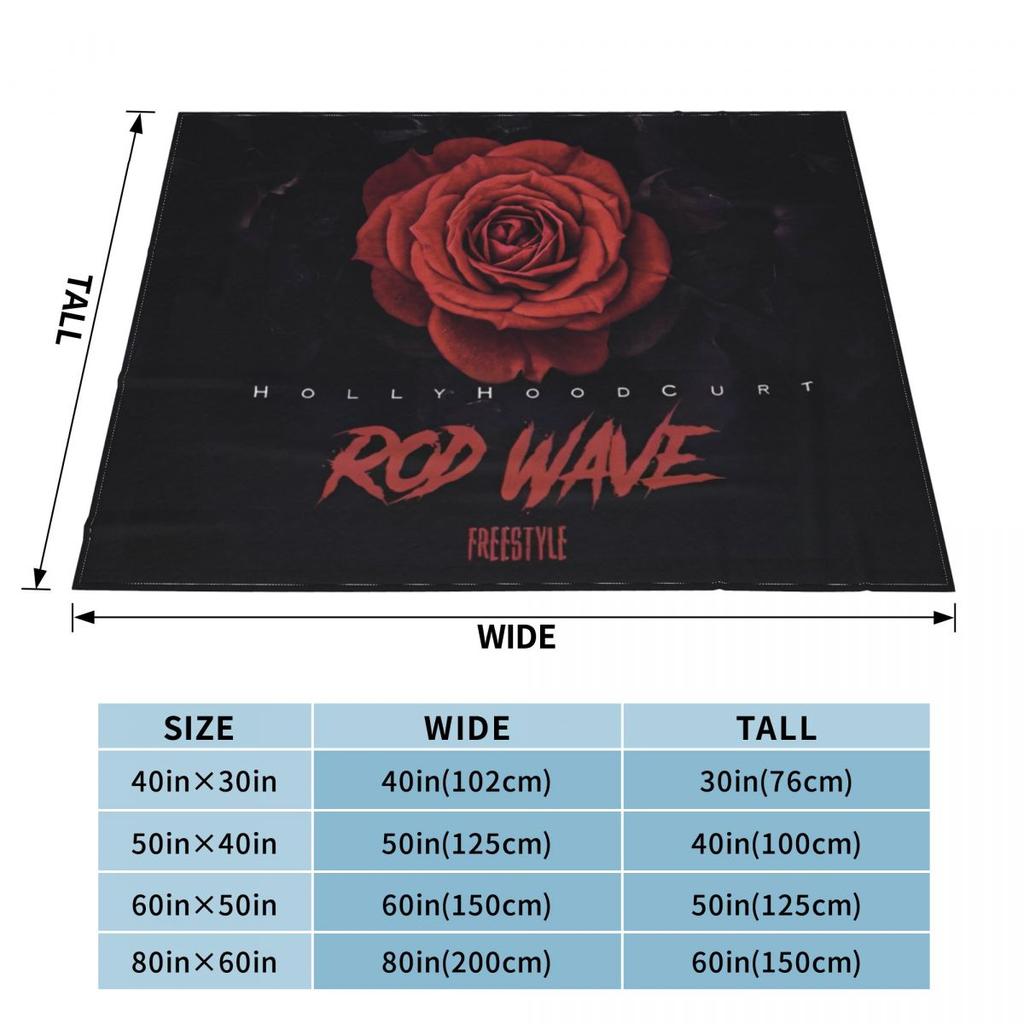 Rapper Rod Wave Blanket Pop Singer Music Wool Throw Blankets Summer Air Conditioning Personalised Lightweight Bedspread