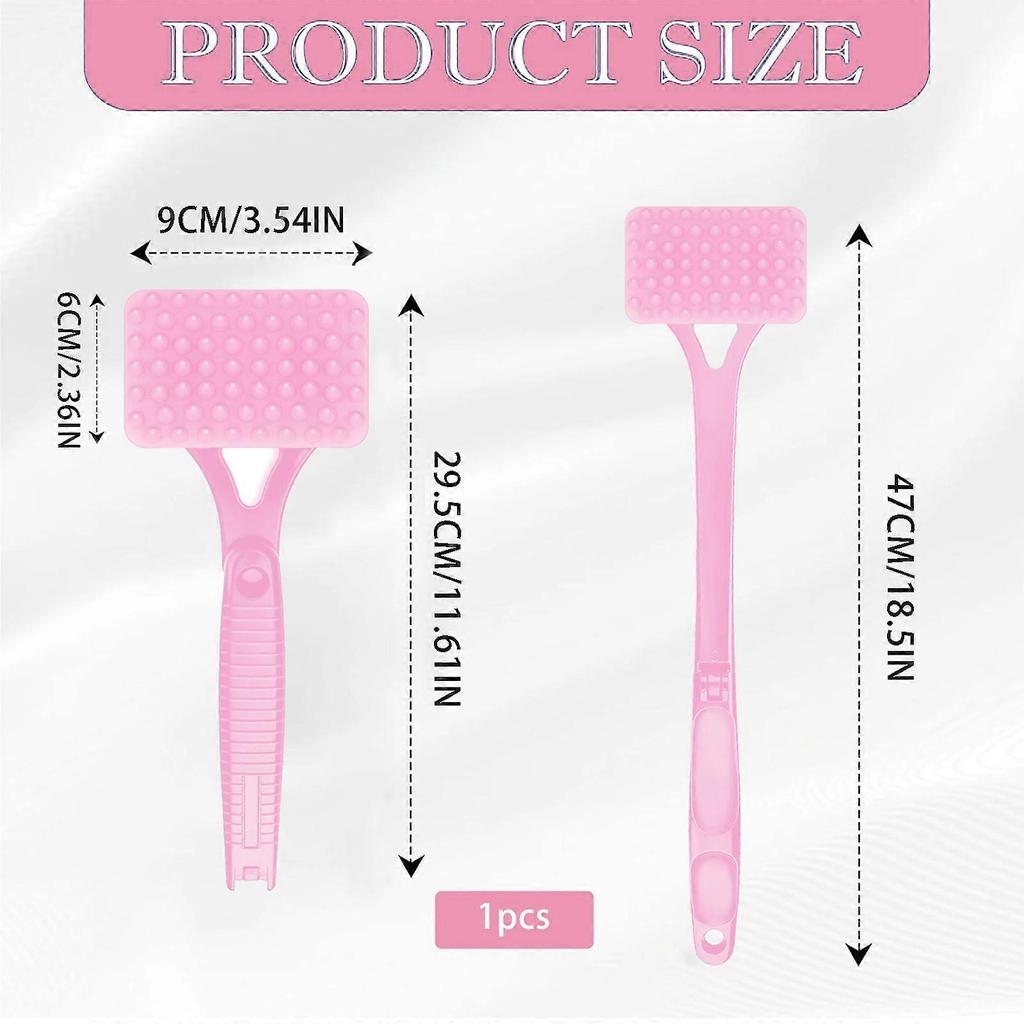 Foldable Massage Scratcher Extra Reach Back Relief Tool Pet Friendly Brush Soft Nylon Tip Durability  Pink