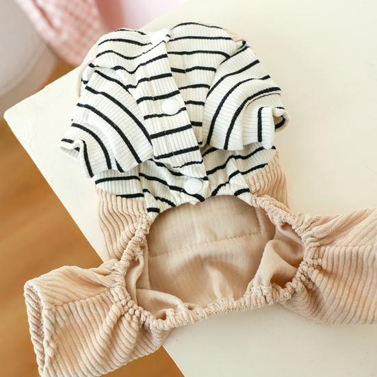 Dog Overalls with Pocket Non-sticky Hair Pullover Puppy Warm Four-legged Clothes Puppy Costume