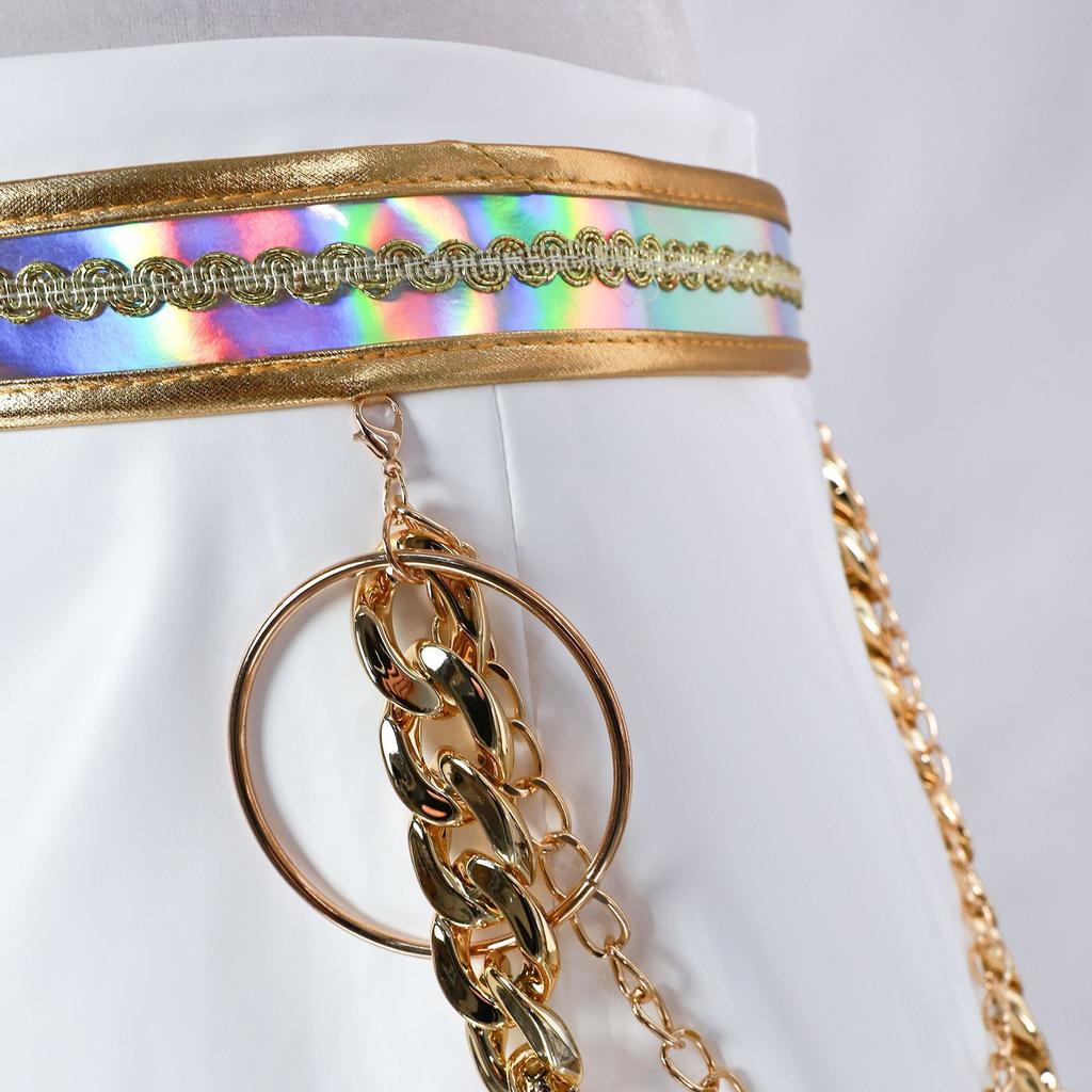 Rumi Mira Zoey White Zangpak Vrouwen Meisjes Halloweenfeest Rollenspel Outfit Cosplay Kostuum Pruik Voor Volwassenen Kinderen