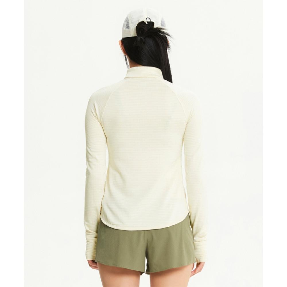 New Balance Nbnde4p142 Women Heat Grid Half Zip Up  Ivory 