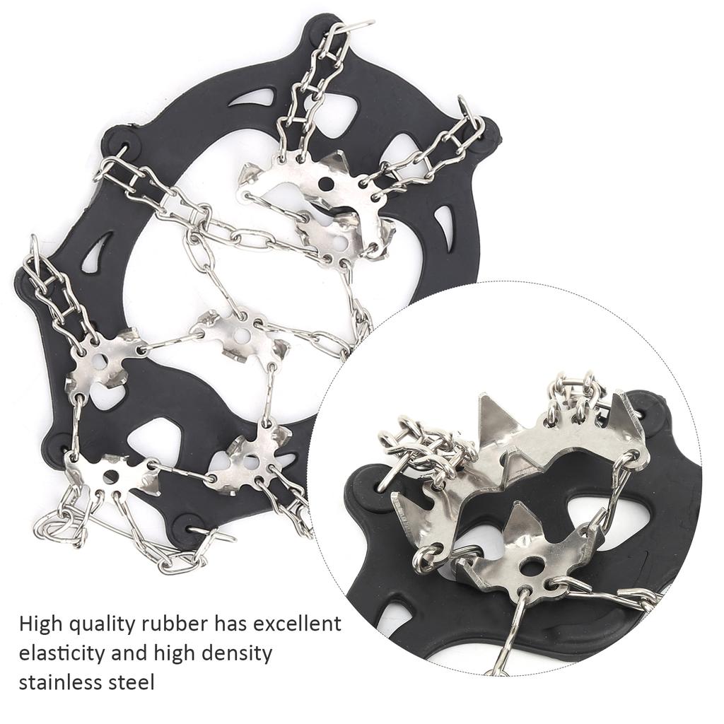 2Pcs 19 Teeth Outdoor Snow Climbing Crampons AntiSlips Shoes Covers Mountaineering Spikes