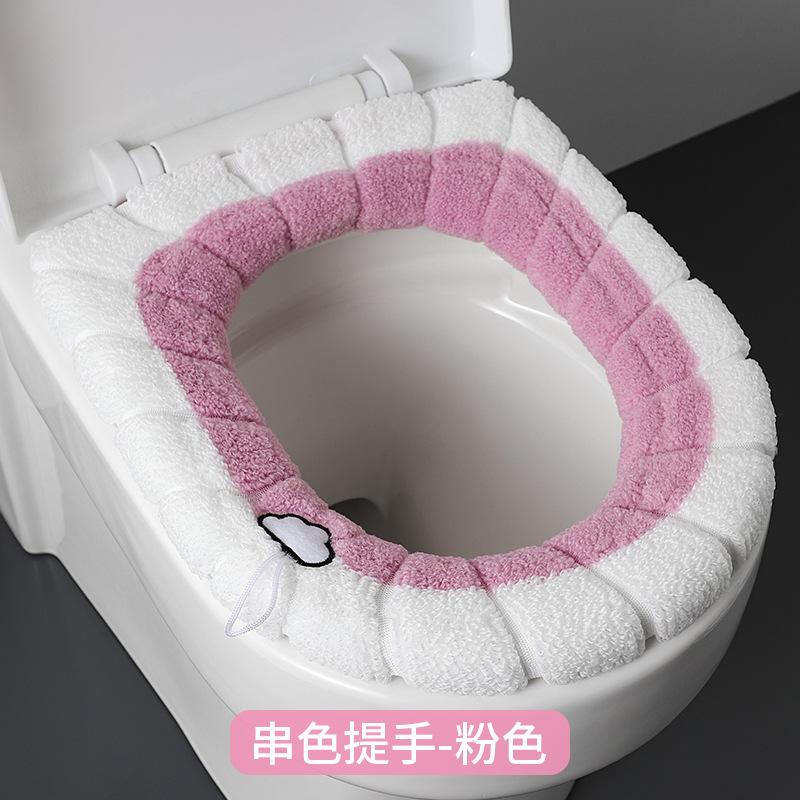 Toilet Cushion Thickened Plush O-shaped Toilet Cushion Universal  Toilet Cover Plush Toilet Cover #2856