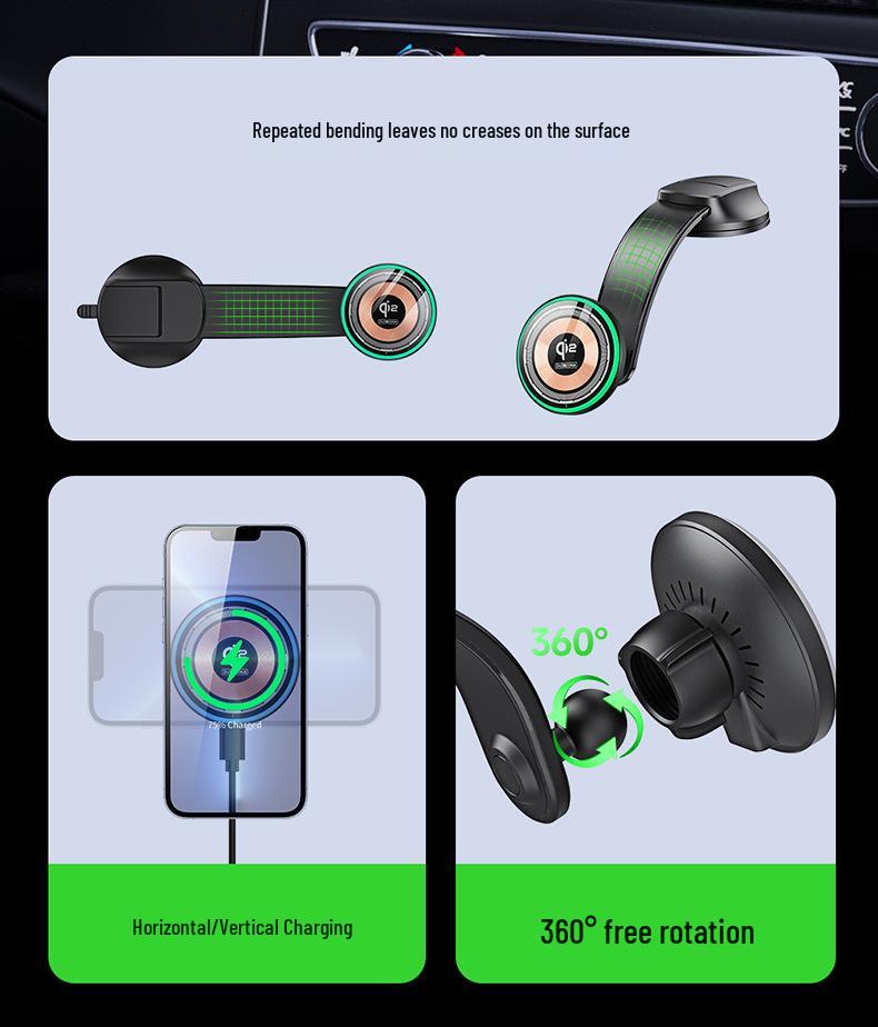Qi2 Certified Transparent Magnetic Wireless Car Charger, 15W, Compatible with Apple Devices