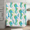 Blue Green Seahorse Pattern Shower Curtain Waterproof Fabric Bathroom Decor Set for Home Decoration Size: 72x84 inches (183cm x
